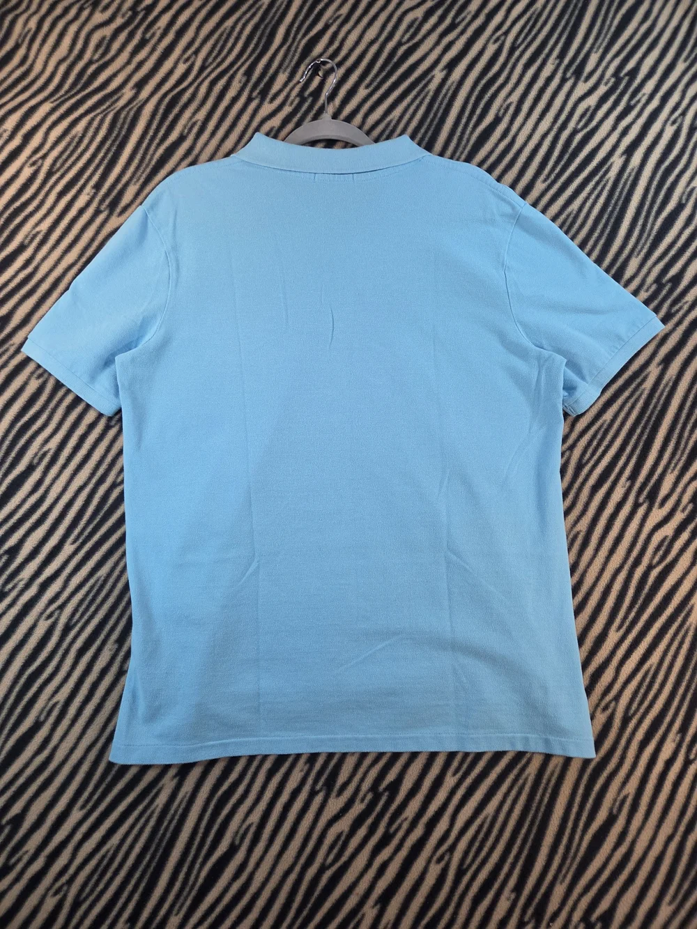Polo by Ralph Lauren Men’s Light Blue Polo Shirt with Pink Pony